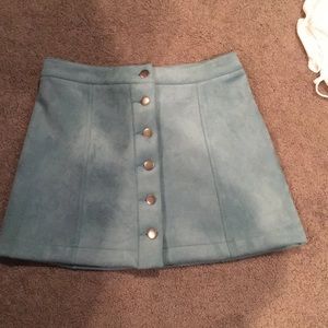 Blue/Green suede skirt